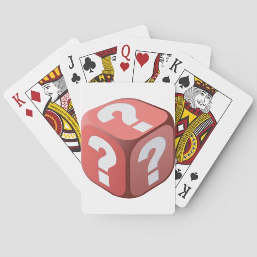 Dobbelstenen met Vraagtekens Speelkaarten (Achterkant)