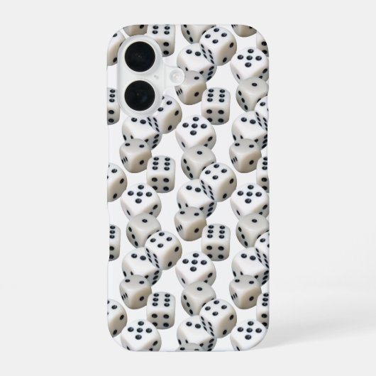 Dobbelstenen Op Zwart iPhone 16 Hoesje (Achterkant)