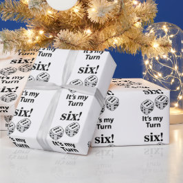 Dobbelstenen Rollen Zes Het Is Mijn Beurt Dobbelst Cadeaupapier