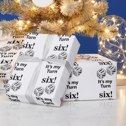 Dobbelstenen Rollen Zes Het Is Mijn Beurt Dobbelst Cadeaupapier (Feestdagen)
