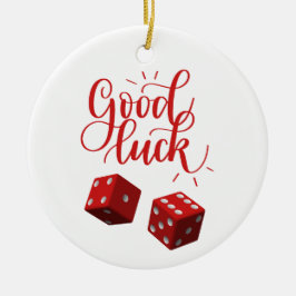 dobbelstenen voor geluksdag keramisch ornament