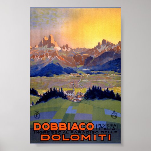 Dobbiaco Toblach Italië Oude Reisposter Poster (Voorkant)