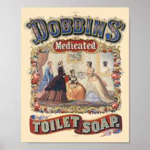 Dobbins' medicinale toiletzeep Vintage Poster 1869