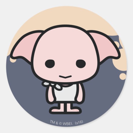 Dobby Cartoon Character Art Ronde Sticker (Voorkant)