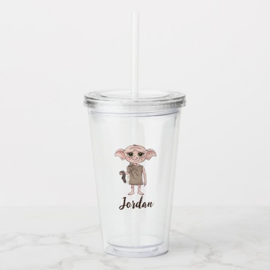 Dobby Watercolor Karakter Kunst Acryl Drinkbeker (Voorkant)