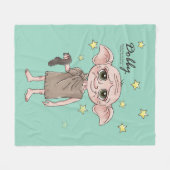 Dobby Watercolor Karakter Kunst Fleece Deken (Voorkant (Horizontaal))