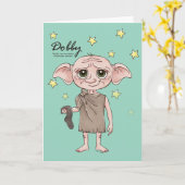 Dobby-watercolor karakterkunst kaart (Gele Bloem)