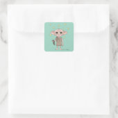 Dobby-watercolorakterkunst Vierkante Sticker (Tas)