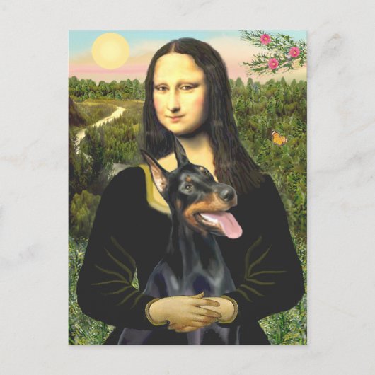 Doberman 1 - Mona Lisa Briefkaart (Voorkant)
