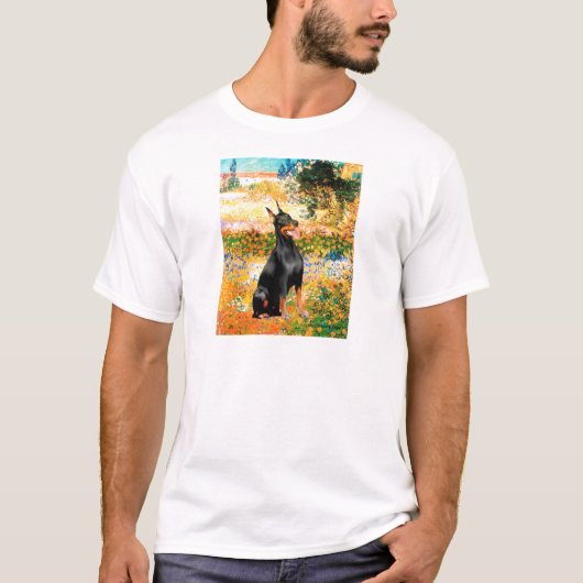 Doberman 1 - Tuin (VG) T-shirt (Voorkant)