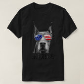 Doberman 4 juli Merica Mannen Amerikaanse vlag chr T-shirt (Design voorkant)