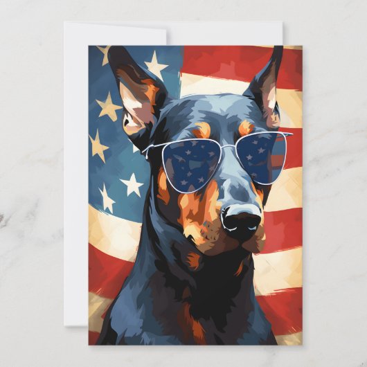 Doberman 4 juli Onafhankelijkheidsdag Feestdagenkaart (Voorkant)