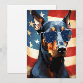 Doberman 4 juli Onafhankelijkheidsdag Feestdagenkaart (Voorkant / Achterkant)