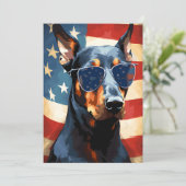 Doberman 4 juli Onafhankelijkheidsdag Feestdagenkaart (Staand voorkant)