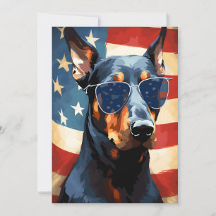 Doberman 4 juli Onafhankelijkheidsdag Feestdagenkaart