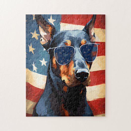 Doberman 4 juli Onafhankelijkheidsdag Legpuzzel (Verticaal)