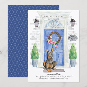 Doberman Aankondiging voor het verplaatsen van voo