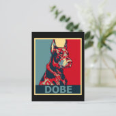 Doberman Aesthetische Dog Portrait Dobe Hope Briefkaart (Staand voorkant)