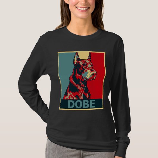 Doberman Aesthetische Dog Portret T-shirt (Voorkant)