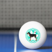 Doberman; Aqua Green Chevron Pingpongbal (Net)