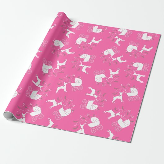 Doberman Baby shower Dog Cadeaupapier (Uitgerold)