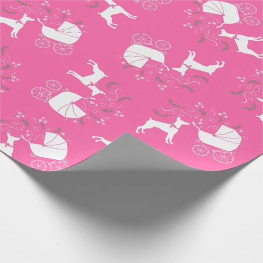 Doberman Baby shower Dog Cadeaupapier (Hoek)