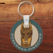 Doberman Badge, Red Sleutelhanger (Voorkant)
