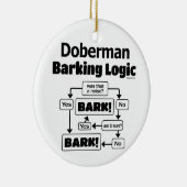 Doberman Barking Logic Keramisch Ornament (Rechts)
