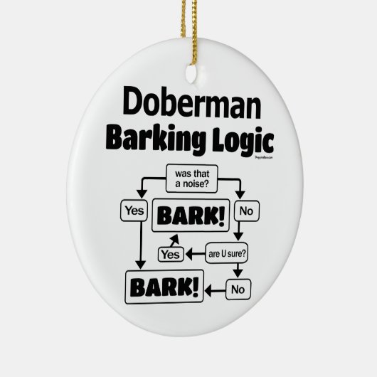 Doberman Barking Logic Keramisch Ornament (Rechts)