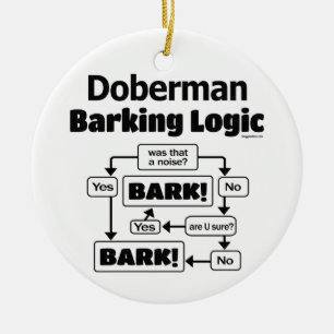 Doberman Barking Logic Keramisch Ornament