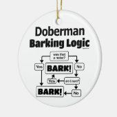 Doberman Barking Logic Keramisch Ornament (Links)