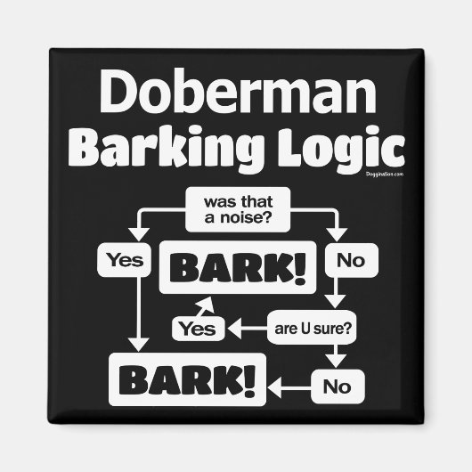 Doberman Barking Logic Magneet (Voorkant)