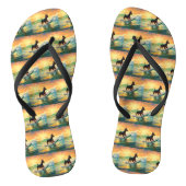 Doberman Beach Surfen Schilderij Teenslippers (Voetbed)
