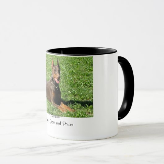 Doberman:  Beauty, Grace en Power Mok (Voorkant rechts)