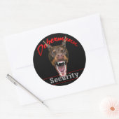 Doberman Beveiliging Ronde Sticker (Envelop)