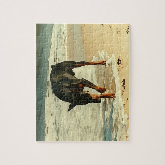 Doberman bij het Afbeelding voor het verven van he Legpuzzel (Verticaal)