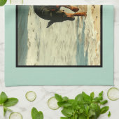 Doberman bij het Afbeelding voor het verven van he Theedoek (Gevouwen)