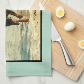 Doberman bij het Afbeelding voor het verven van he Theedoek (Quarter Fold)