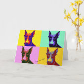Doberman Birthday Kaart (Gele Bloem)