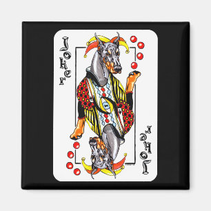 Doberman Black Joker Magneet