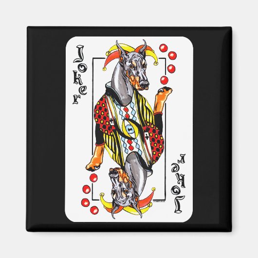 Doberman Black Joker Magneet (Voorkant)