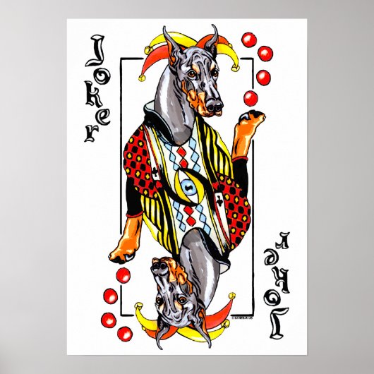 Doberman Black Joker Poster (Voorkant)