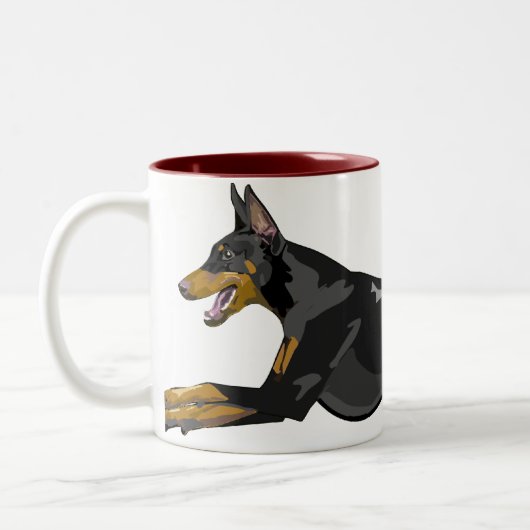 Doberman, Black Tweekleurige Koffiemok (Links)