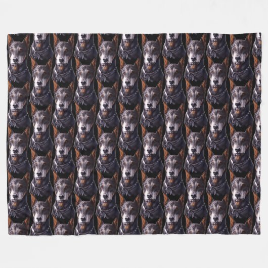 Doberman Blanket Custom Doberman Dog Art Blanket Fleece Deken (Voorkant (Horizontaal))