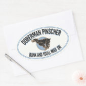Doberman Blink Ovale Sticker (Envelop)
