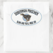 Doberman Blink Ovale Sticker (Tas)