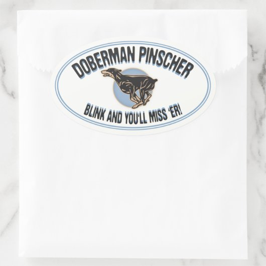 Doberman Blink Ovale Sticker (Tas)