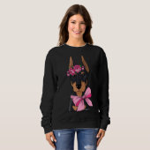 Doberman Bloemenmeisje Trui (Voorkant volledig)
