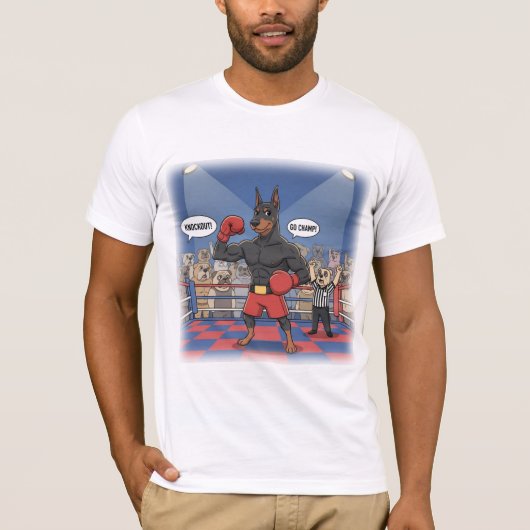 Doberman Boxer grappig T-shirt (Voorkant)