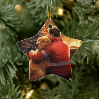 Doberman Brandweerman Kerst Ornament Hondenliefheb
